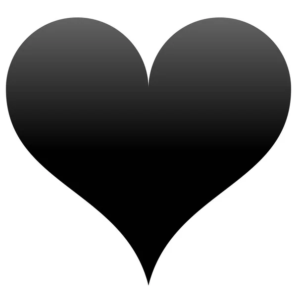 Ícone Símbolo Coração Gradiente Preto Isolado Ilustração Vetorial — Vetor de Stock
