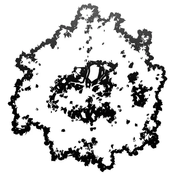 Silueta Superior Del Árbol Aislada Degradado Perfilado Negro Detallado Ilustración — Archivo Imágenes Vectoriales