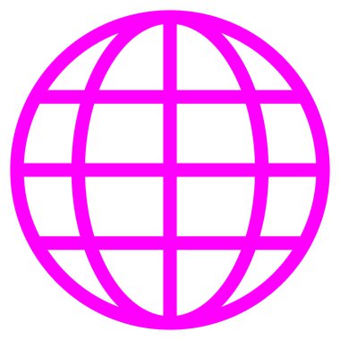 Küre simgesi simgesi - mor basit, izole - illüstrasyon vektör