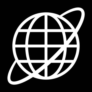 Orbit - basit, beyaz ile sembol simge vektör illüstrasyon izole-
