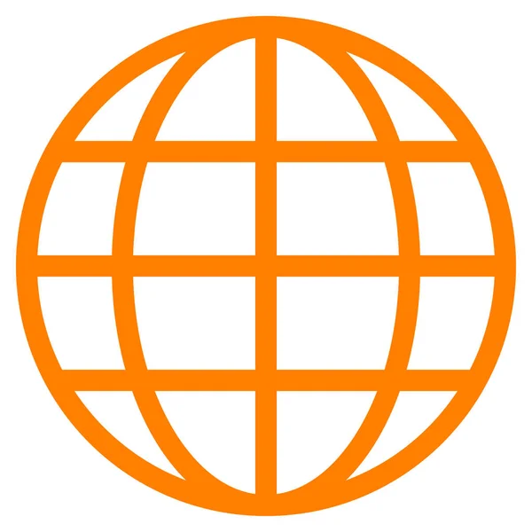 Globe Symboolpictogram Oranje Eenvoudig Geïsoleerd Vectorillustratie — Stockvector