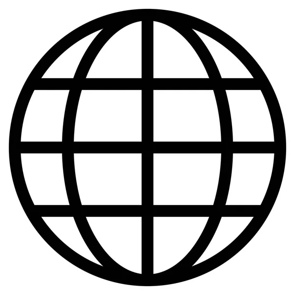 Globe Symbolikon Svart Enkel Isolerade Vektorillustration — Stock vektor