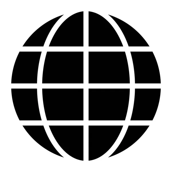 Globe Symboolpictogram Zwart Eenvoudig Geïsoleerd Vectorillustratie — Stockvector