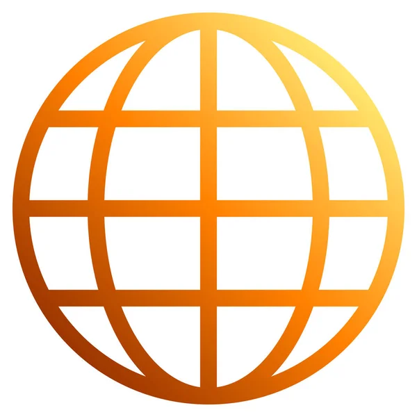 Globe Symbol Ikonen Orange Toning Isolerade Vektor Illustration — Stock vektor