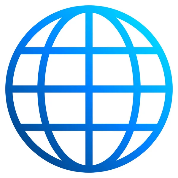 Globe Symbool Icon Blauwe Kleurovergang Geïsoleerd Vector Illustratie — Stockvector