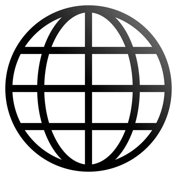 Globe Symbol Icon Black Gradient Isolated Vector Illustration — Stock Vector