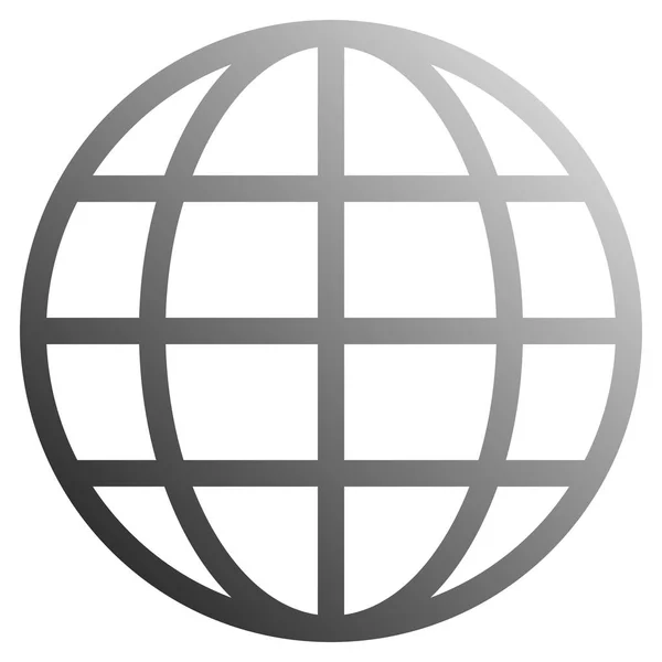 Globe Symbol Ikonen Grå Toning Isolerade Vektor Illustration — Stock vektor