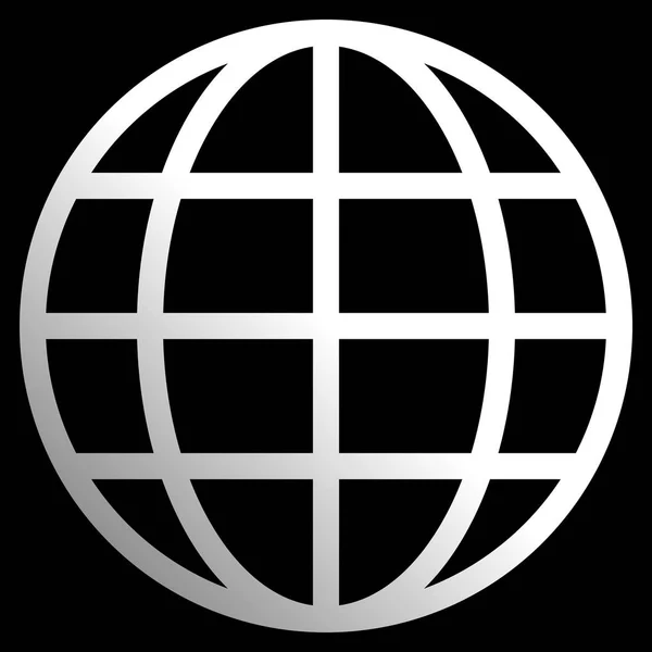 Globe Symbol Ikonen Vit Gradient Isolerade Vektor Illustration — Stock vektor