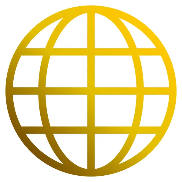 Icône Symbole Globe Dégradé Rouge Isolé Illustration Vectorielle — Image vectorielle