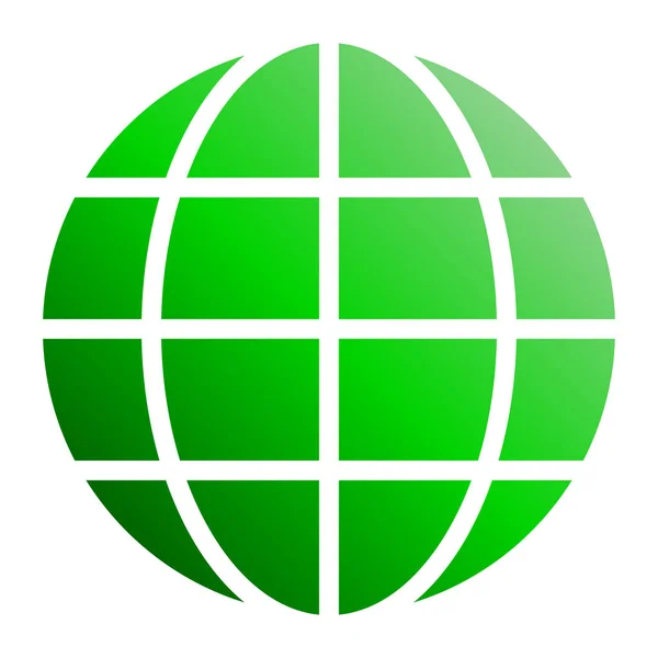 世界シンボル アイコン 緑のグラデーション ベクトル イラスト — ストックベクタ