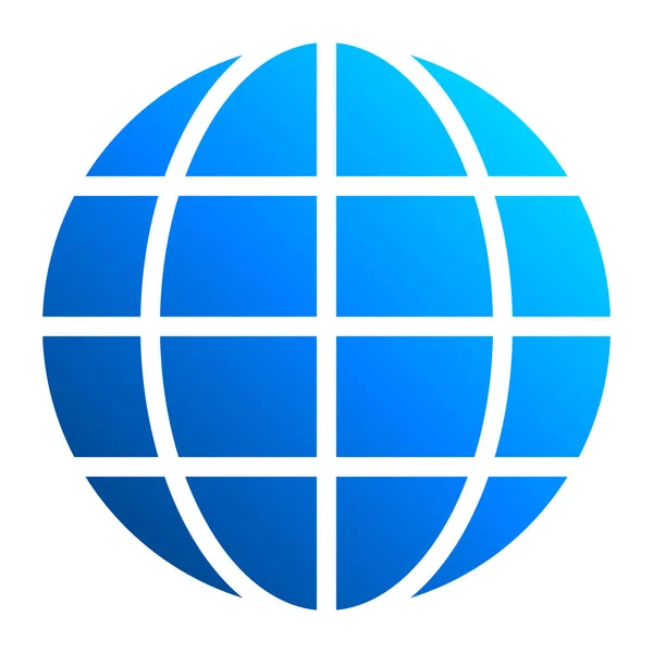 Icône Symbole Globe Dégradé Bleu Isolé Illustration Vectorielle — Image vectorielle