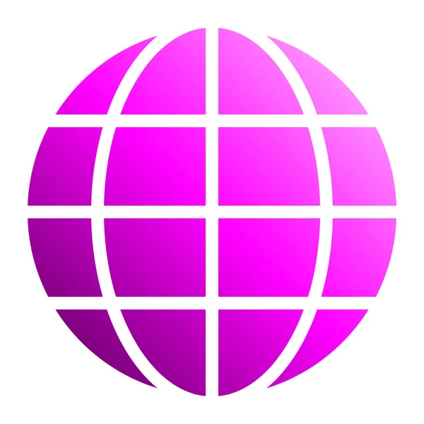 Globe Symbol Ikonu Fialový Přechod Izolované Vektorové Ilustrace — Stockový vektor