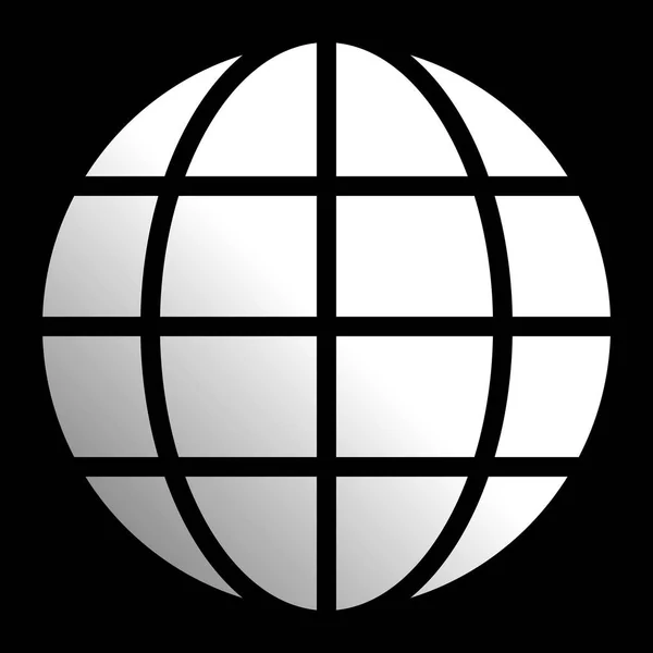 Globe Symbol Icon White Gradient Isolated Vector Illustration — Stock Vector