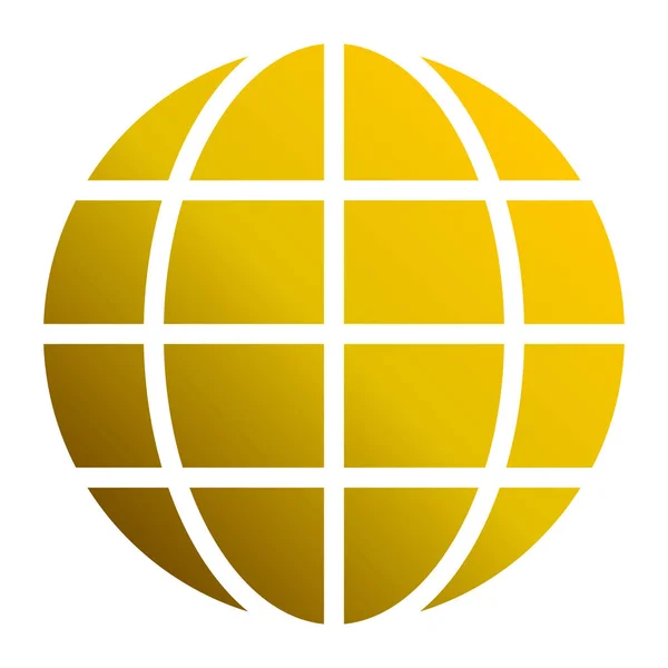 Globe Symbool Icon Rode Verloop Geïsoleerd Vector Illustratie — Stockvector