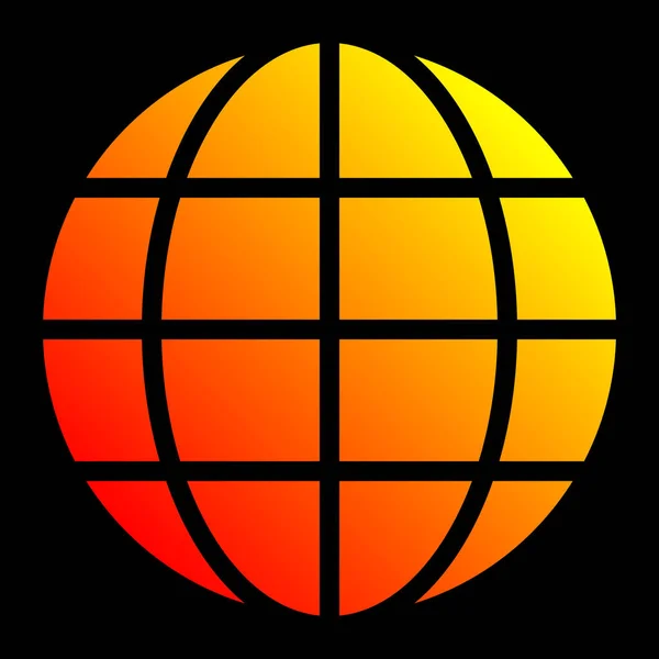 Globe Symbol Ikonen Gul Orange Röd Toning Isolerade Vektor Illustration — Stock vektor