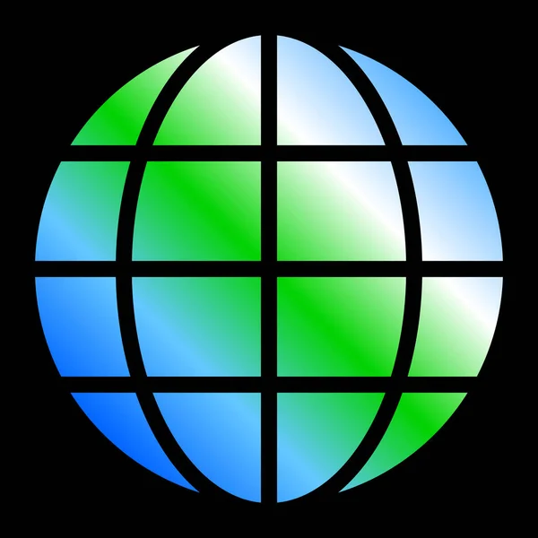Globus Symbol Erdverlauf Isoliert Vektorillustration — Stockvektor