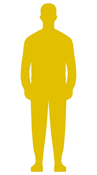 Silhouette Homme Debout Simple Doré Isolé Illustration Vectorielle — Image vectorielle