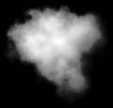 Cloud - beyaz, tek, izole siyah - 3d işleme arka plan