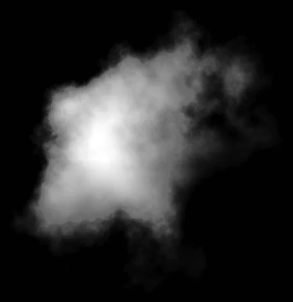 Cloud White Single Isolated Black Background Rendering — Stock Photo, Image