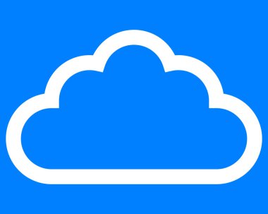 Sembol simge - beyaz basit anahat izole, cloud - illüstrasyon vektör