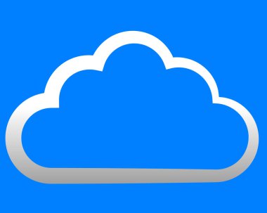 Sembol simge - beyaz degrade anahat izole, cloud - illüstrasyon vektör