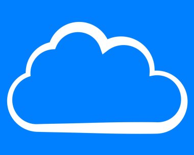 Sembol simge - beyaz basit anahat izole, cloud - illüstrasyon vektör