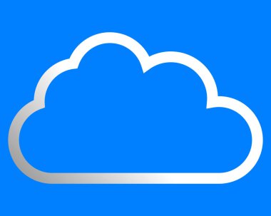 Sembol simge - beyaz degrade anahat izole, cloud - illüstrasyon vektör