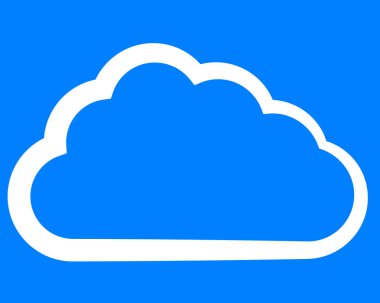 Sembol simge - beyaz basit anahat izole, cloud - illüstrasyon vektör