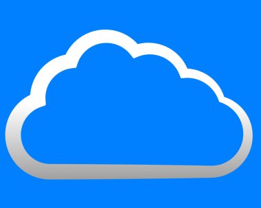 Sembol simge - beyaz degrade anahat izole, cloud - illüstrasyon vektör