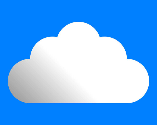 Cloud symbol icon - white gradient, isolated - vector illustration