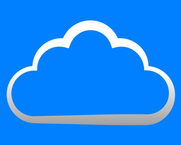 Cloud symbol icon - white gradient outline, isolated - vector illustration