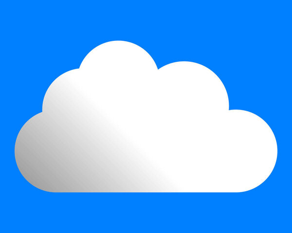 Cloud symbol icon - white gradient, isolated - vector illustration