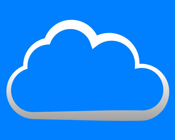 Cloud symbol icon - white gradient outline, isolated - vector illustration
