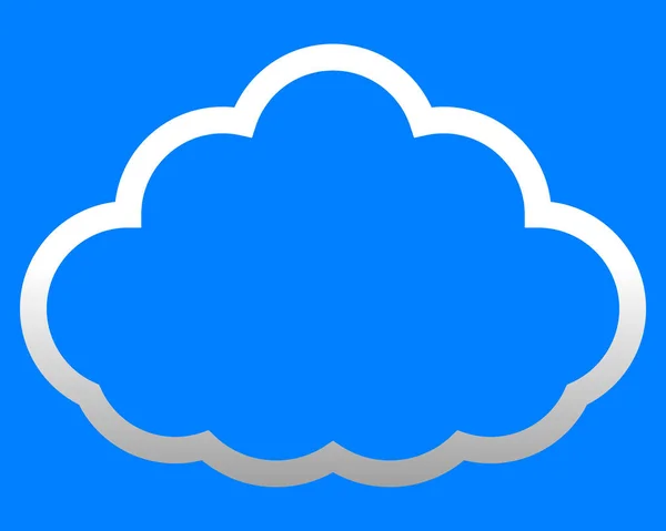 Cloud Symbool Icon Wit Gradiënt Overzicht Geïsoleerd Vector Illustratie — Stockvector