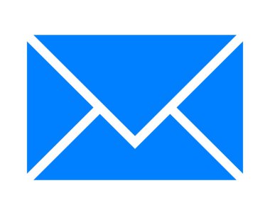 Posta simgesi simgesi - mavi basit, izole - vektör çizim
