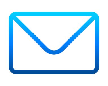 İzole posta sembol simge - Mavi degrade anahat köşeleri yuvarlatılmış - vektör çizim