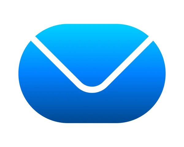 Mail Symbol Blauer Farbverlauf Abgerundet Isoliert Vektorillustration — Stockvektor