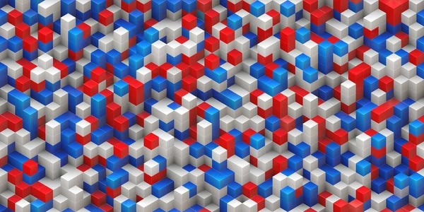 Cubes Seamless Background Colorful Red Blue White Randomly Stacked Structure — Stock Photo, Image