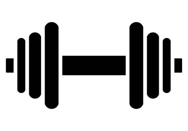 Ağırlıkları sembol simge - siyah minimalist halter, izole - vektör çizim