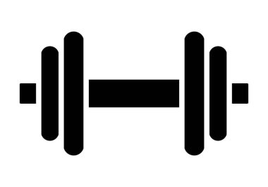 Ağırlıkları sembol simge - siyah minimalist halter, izole - vektör çizim