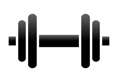 Ağırlıkları sembol simge - izole siyah degrade minimalist halter, - vektör çizim