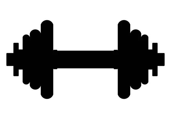 Symbolsymbol Gewichte Schwarze Realistische Hantel Silhouette Isoliert Vektorillustration — Stockvektor