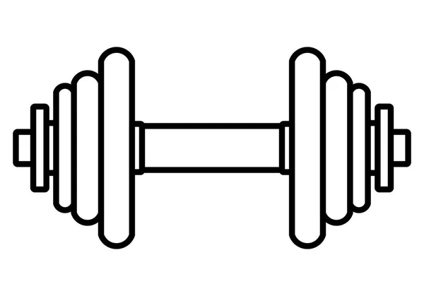 Weights Symbol Icon Black Realistic Dumbbell Outline Isolated Vector Illustration — Stock Vector