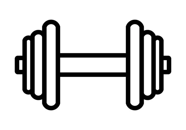 Weights Symbol Icon Black Realistic Dumbbell Outline Isolated Vector Illustration — Stock Vector