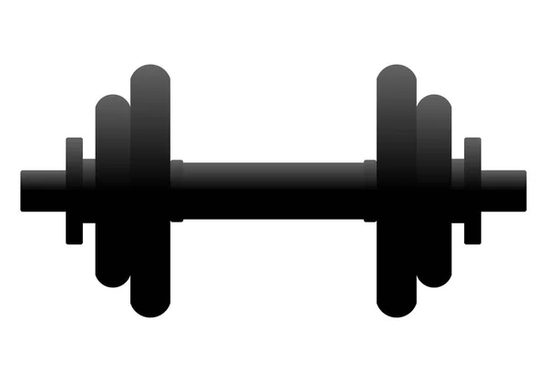 Weights Symbol Icon Black Gradient Realistic Dumbbell Silhouette Isolated Vector — Stock Vector