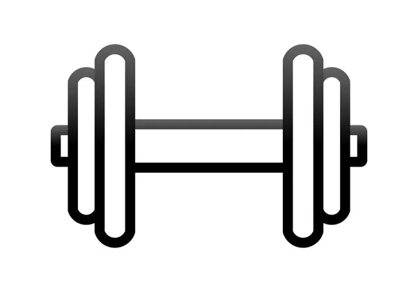 Gewichte Symbol Symbol Schwarzer Verlauf Realistische Hantelumrandung Isoliert Vektorillustration — Stockvektor