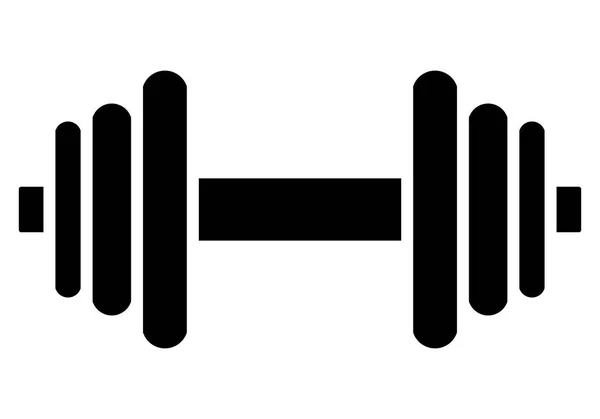 Weights Symbol Icon Black Minimalist Dumbbell Isolated Vector Illustration — Stock Vector