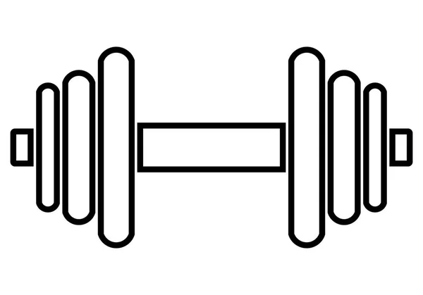 Symbolsymbol Gewichte Schwarzer Minimalistischer Kurzhantelumriss Isoliert Vektorillustration — Stockvektor