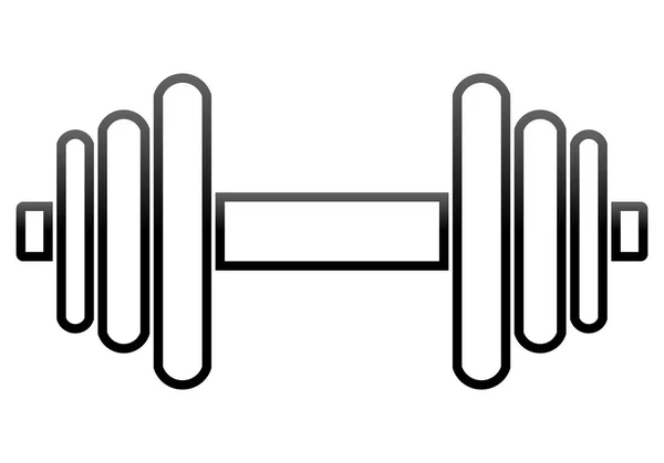 Gewichte Symbol Symbol Schwarzer Gradient Minimalistischen Hantel Umriss Isoliert Vektor — Stockvektor