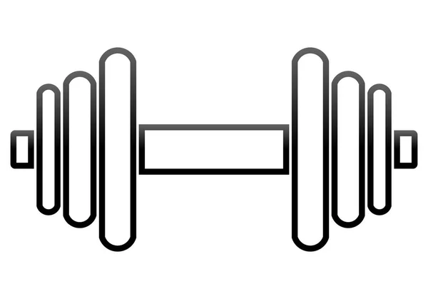 Odważniki Symbol Ikona Ilustracja Wektorowa Czarny Gradient Hantle Minimalistyczny Konspektu — Wektor stockowy